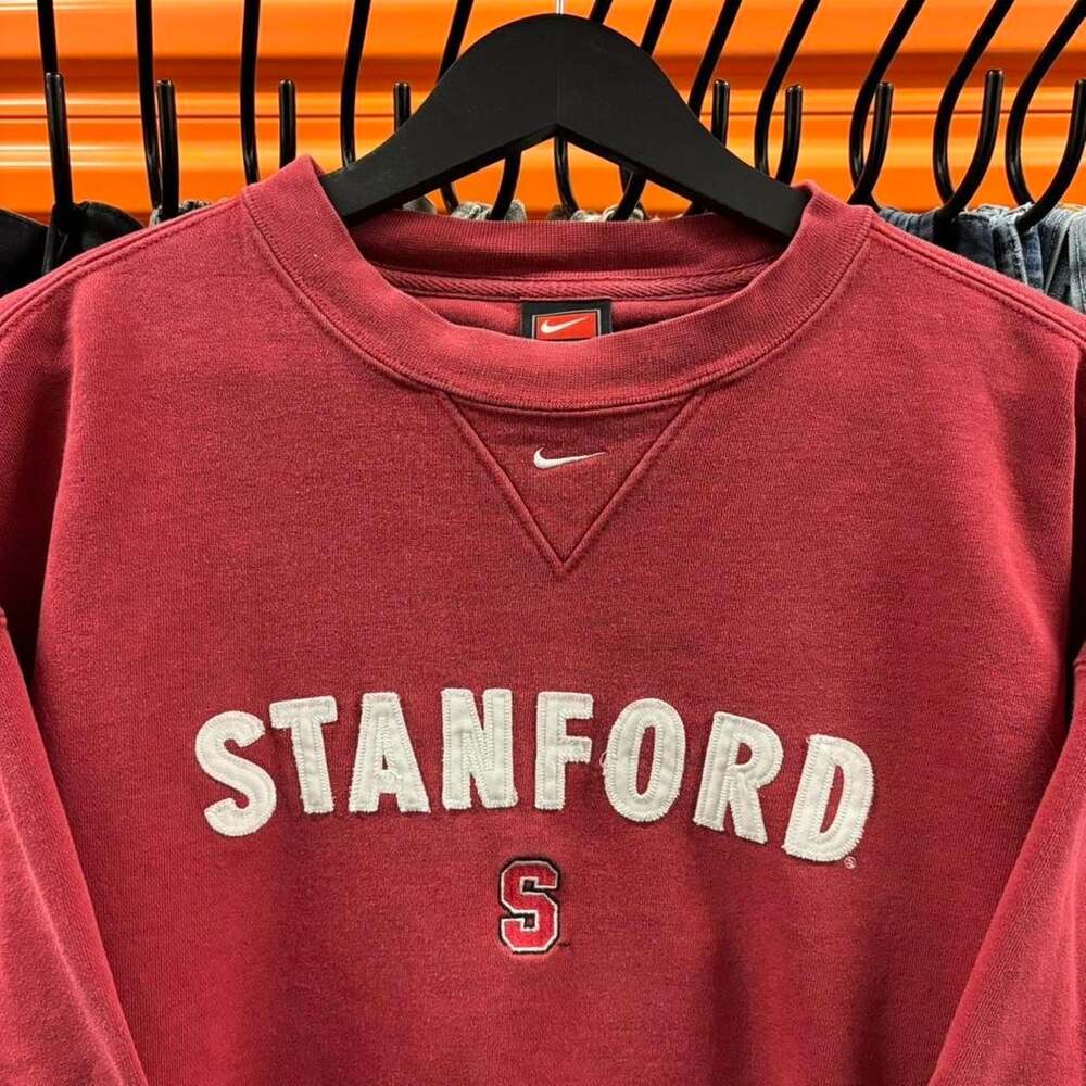 Vintage 90s Nike Center Swoosh Stanford University Sweatshirt - Red - L